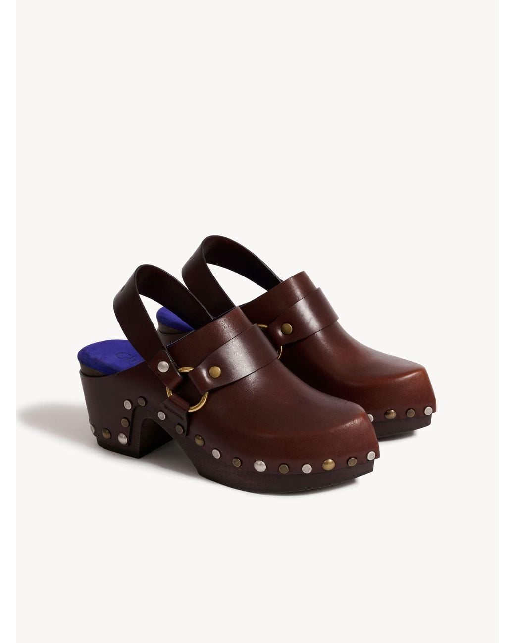 Chloé Brown Chloé Talis Wedge Clogs