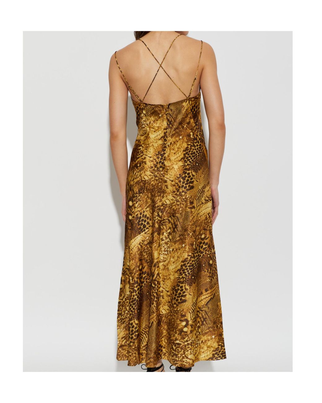 AllSaints Metallic Claire Printed Slip Dress