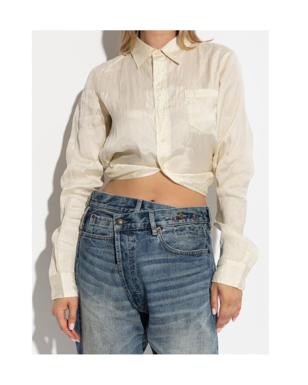 R13 Natural Long-Sleeve Shirt