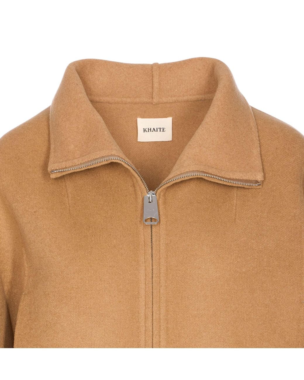 Khaite Brown Garret High Neck Zipped Jacket