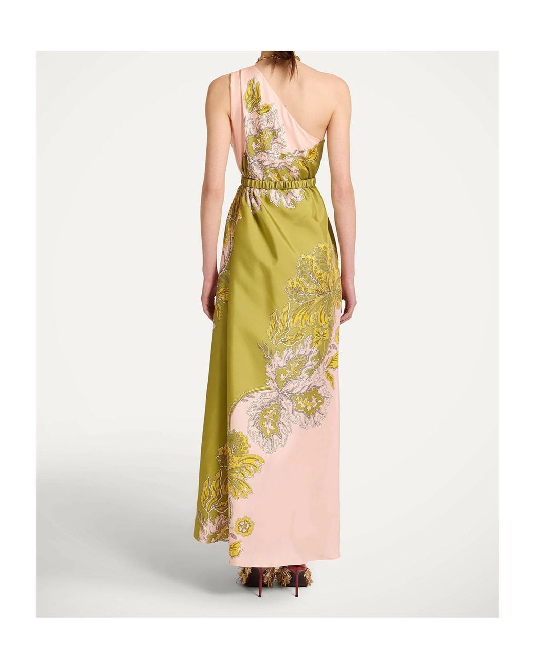 LaDoubleJ Metallic La Doublej Roy Printed One-Shoulder Dress