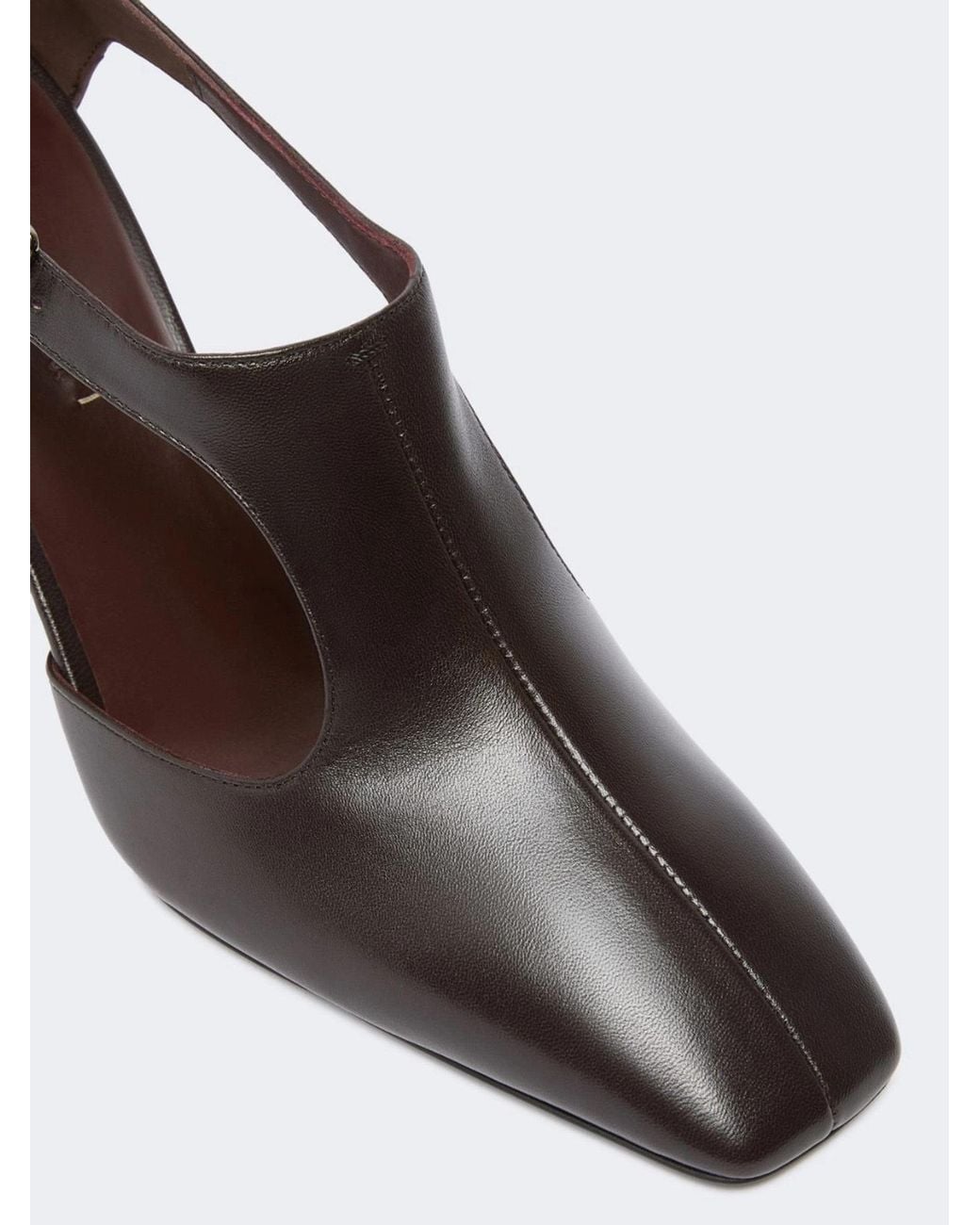 Max Mara Brown Nappa Leather Cut-Out Brogues