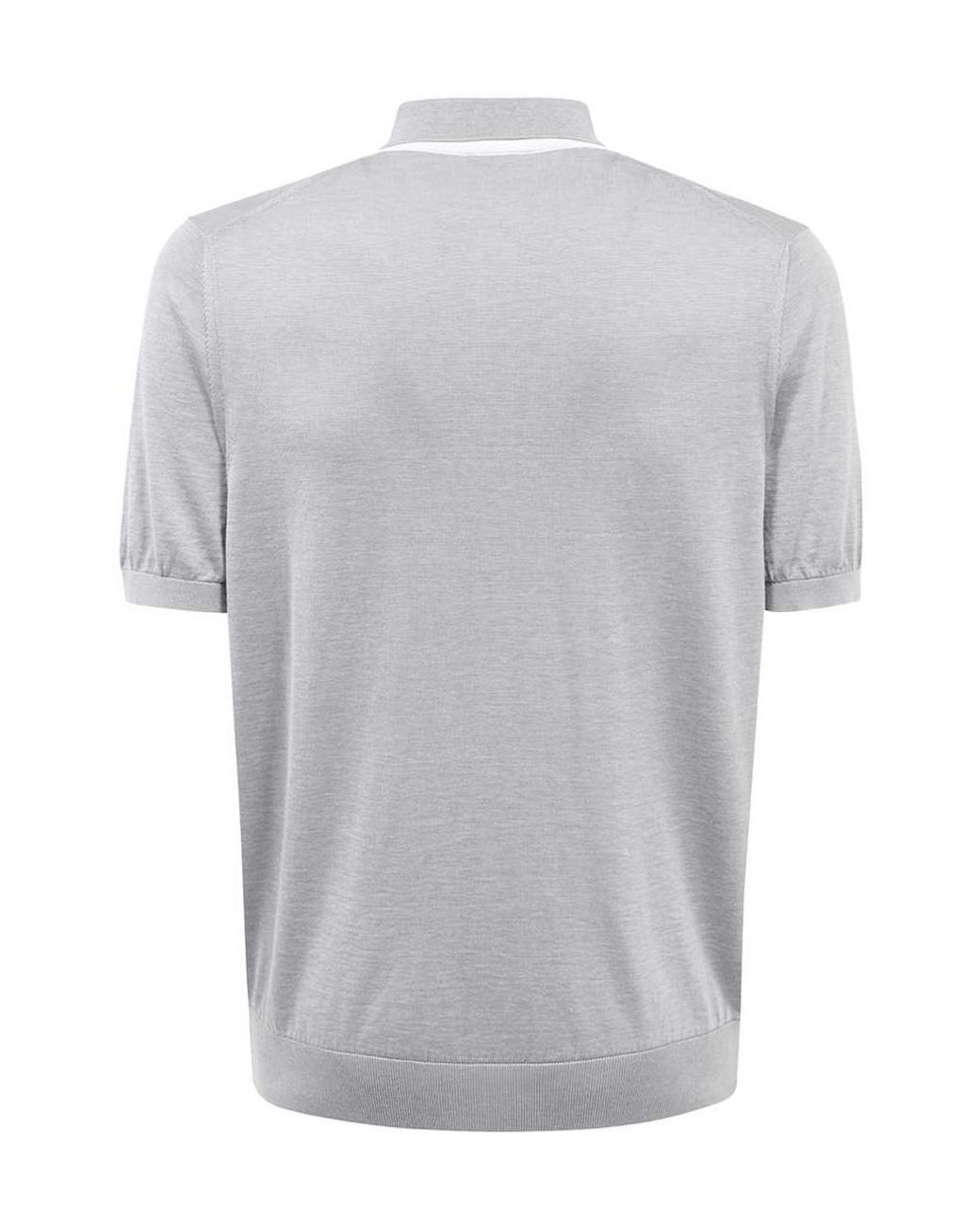 Kiton Gray Short-Sleeved Polo Shirt for men