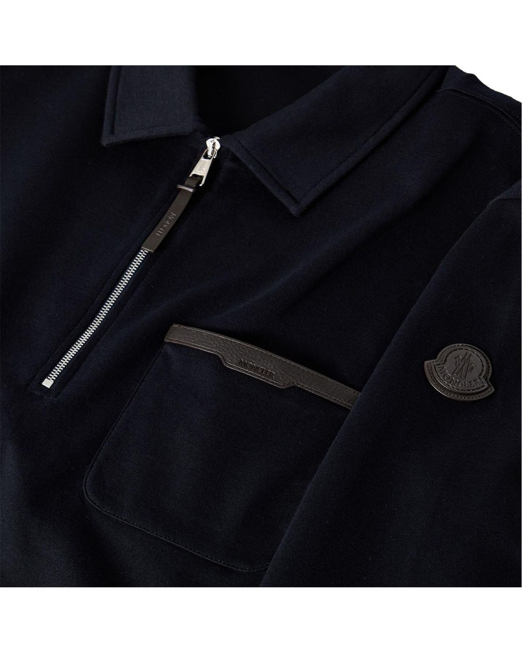 Moncler Blue Logo Zip-Up Sweatshirt for men