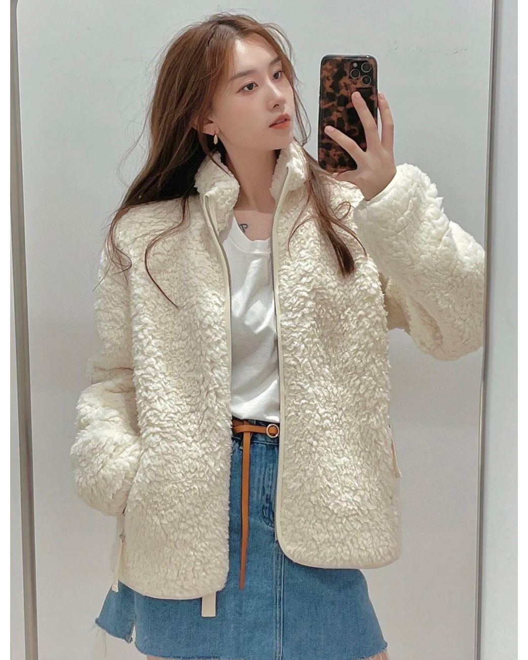 Jil Sander Natural High-Neck Zipped Jacket