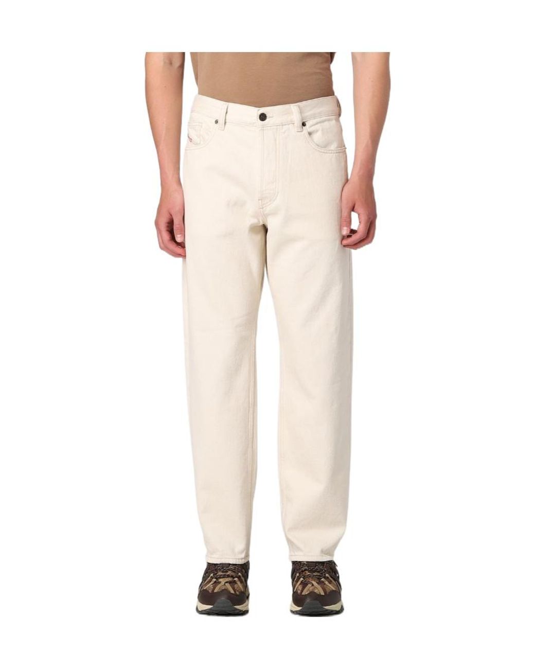DIESEL Natural Logo Patch Straight-Leg Jeans for men