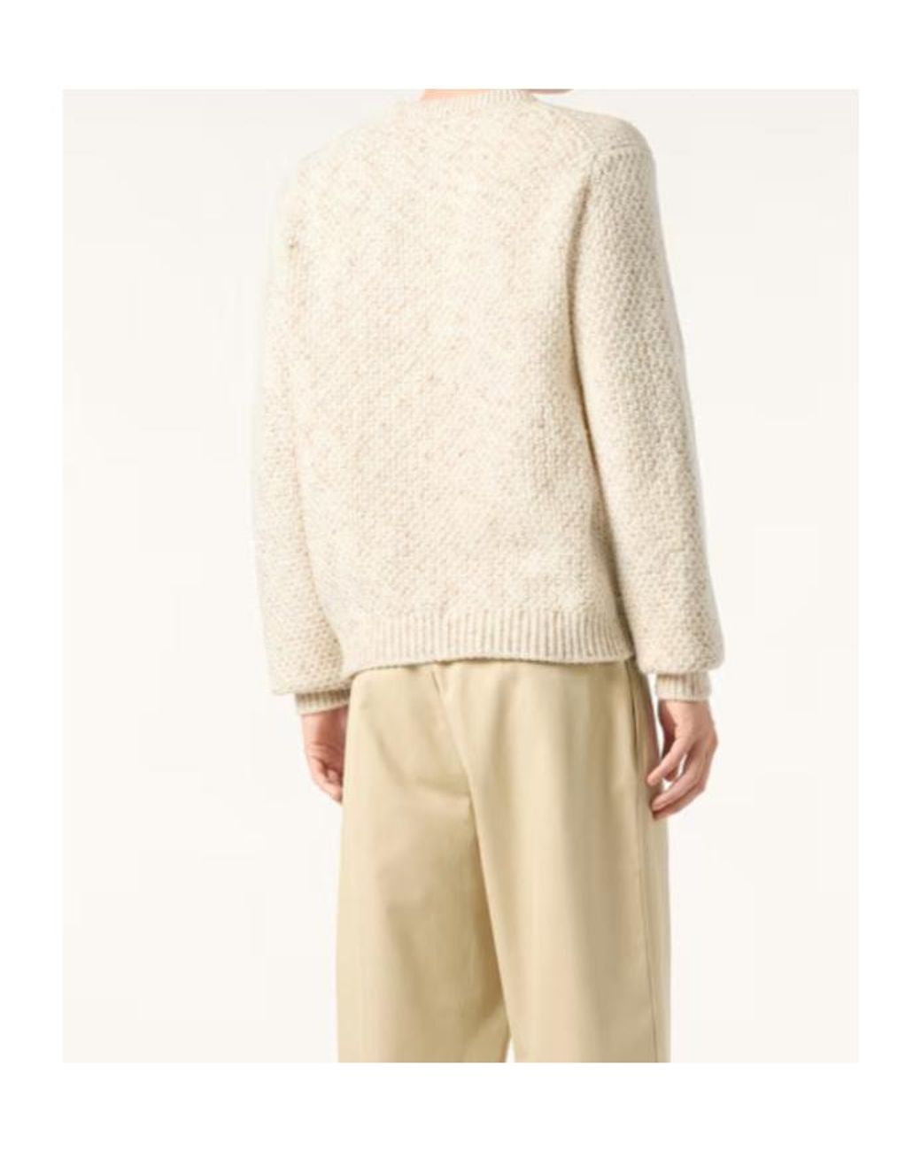 Loro Piana White Ash Crewneck Sweater for men