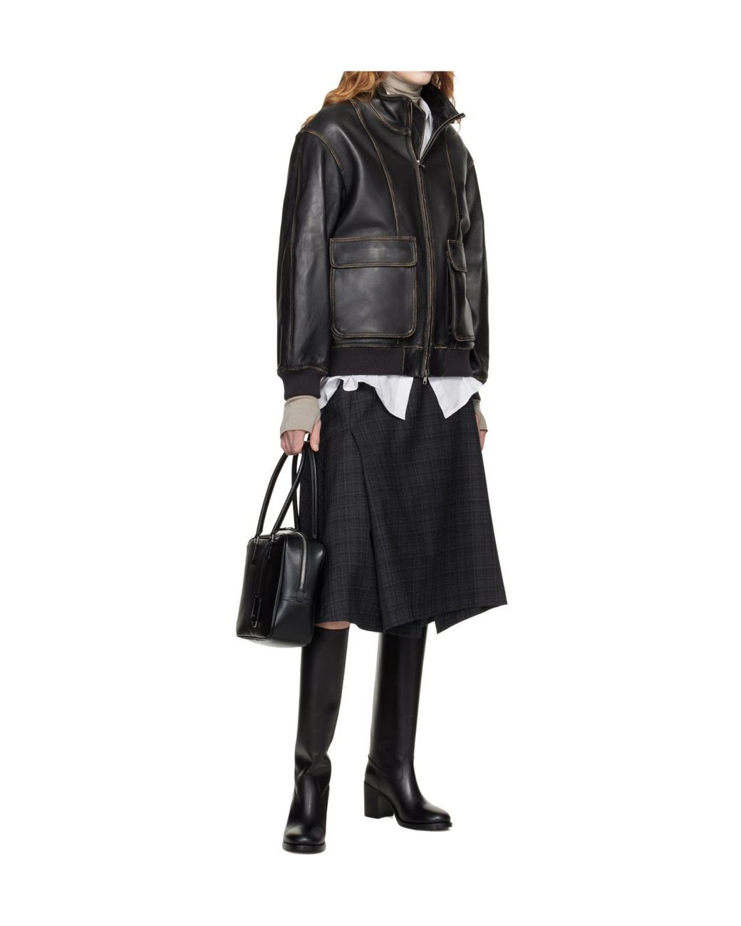 DUNST Black Long-Sleeved Leather Jacket for men