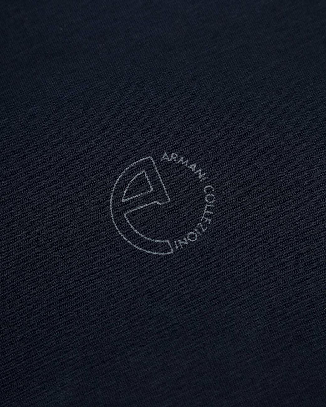 Armani Collezioni Blue Crew-Neck Logo T-Shirt for men