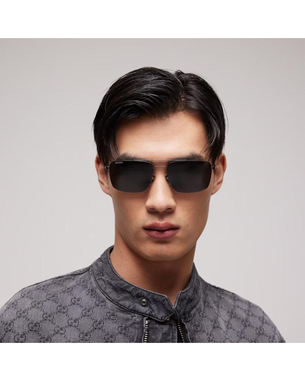 Gucci White Specialized-Fit Navigator Sunglasses for men