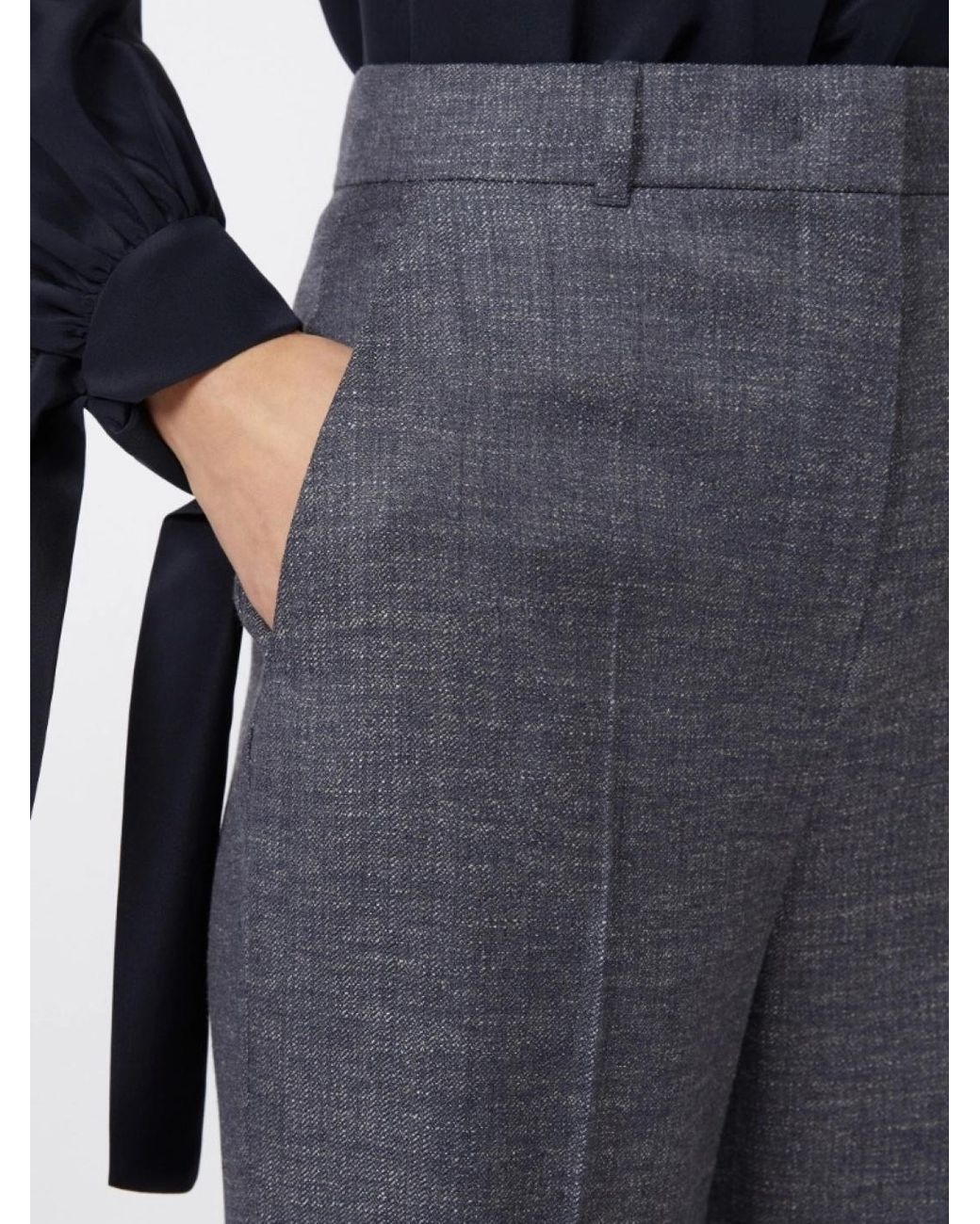Max Mara Blue Studio Eziana Straight Leg Pants