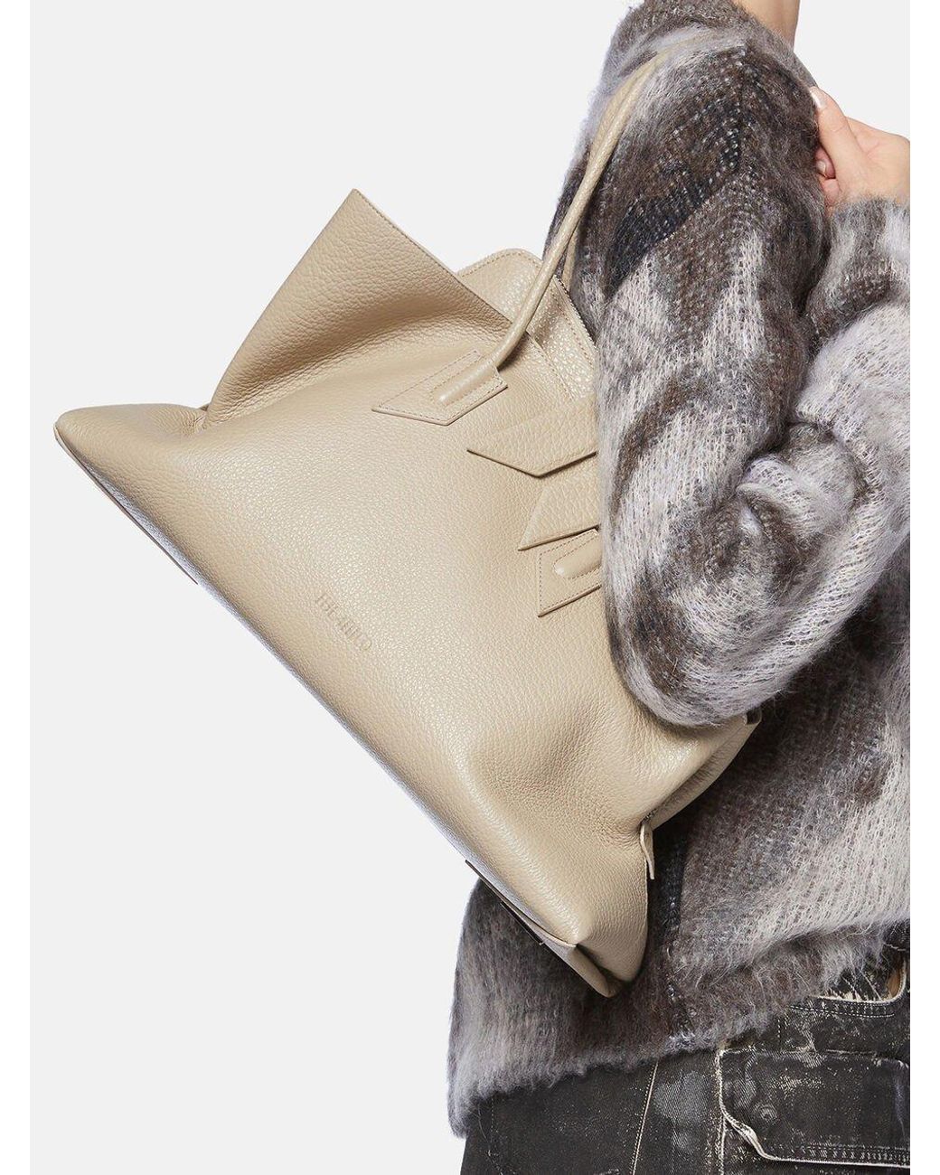 The Attico Natural The La Passeggiata Medium Top Handle Bag