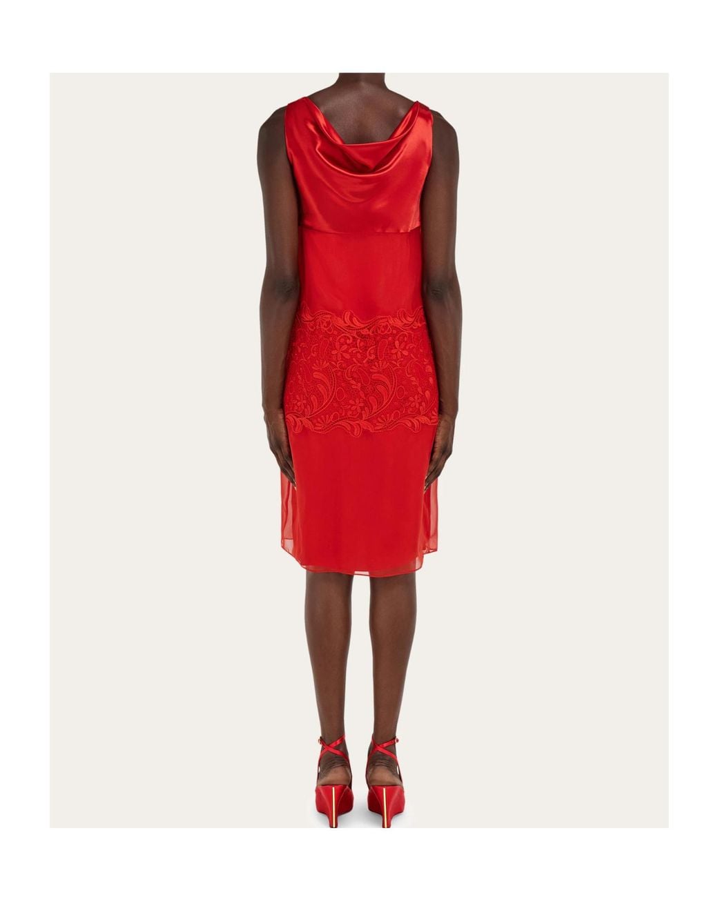 Ferragamo Ferragamo Crewneck Gathered Midi Dress