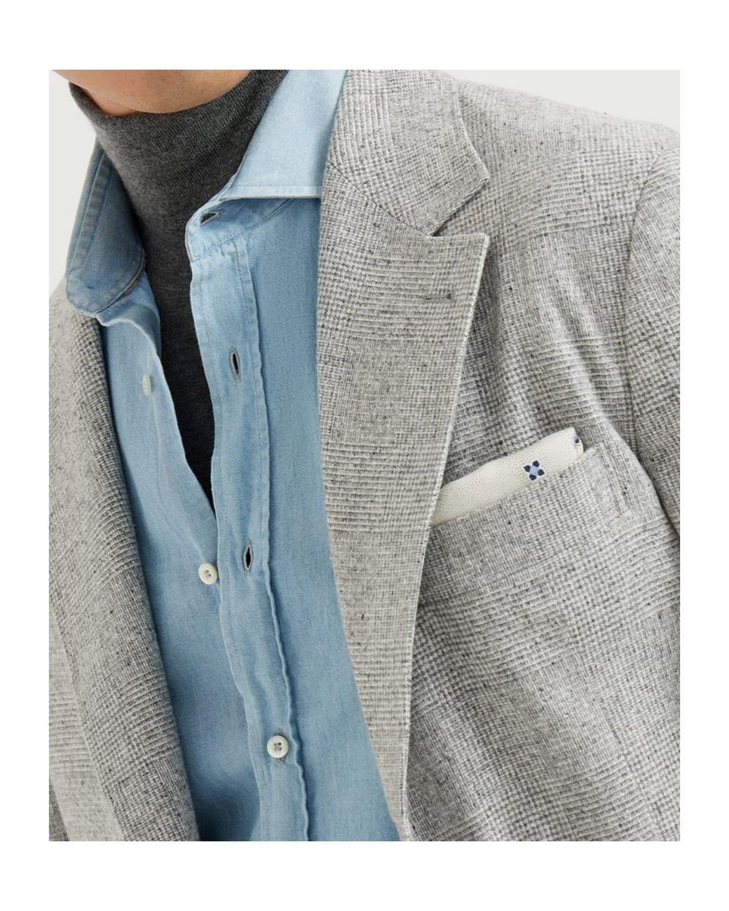 Brunello Cucinelli Gray Three-Button Blazer for men