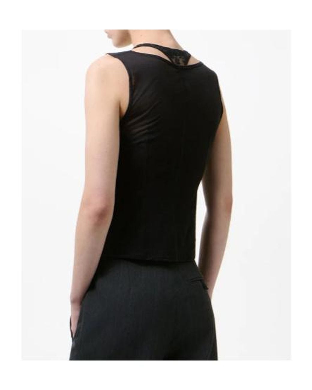 Our Legacy Black Lace Panel Swim Tank