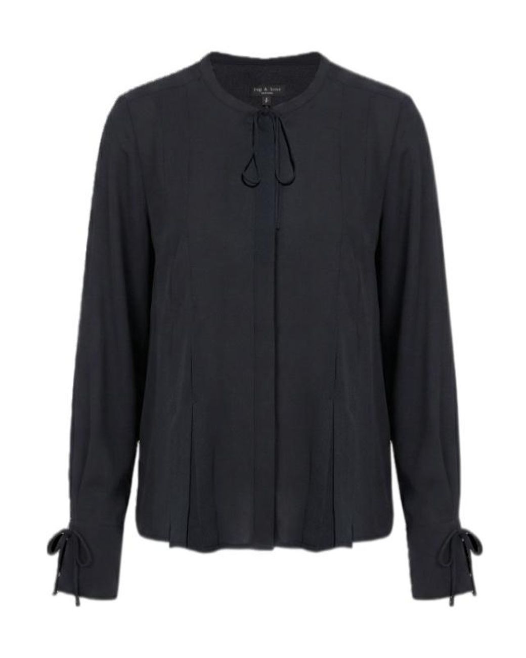 Rag & Bone Blue Tie-Neck Loose Fit Top