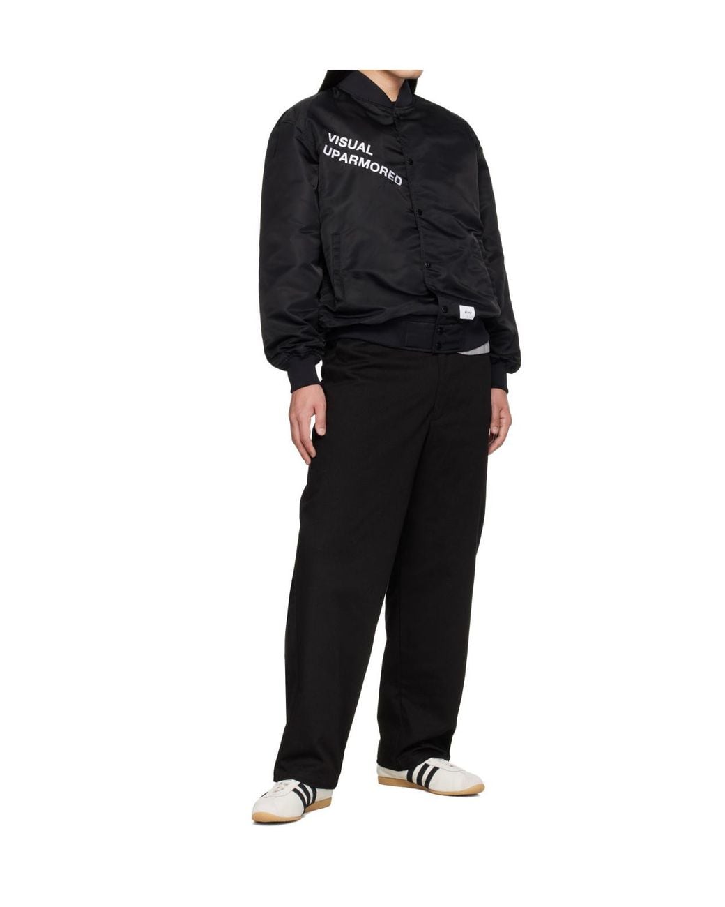 (w)taps Black Team Baseball Jacket for men