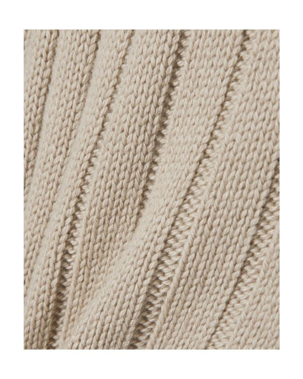 The Row Natural Asymmetrical Ribbed Cashmere Mid-Length Skirt