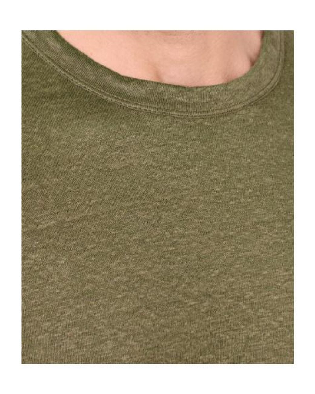 Officine Generale Green Officine Générale Garment-Dyed Linen T-Shirt for men