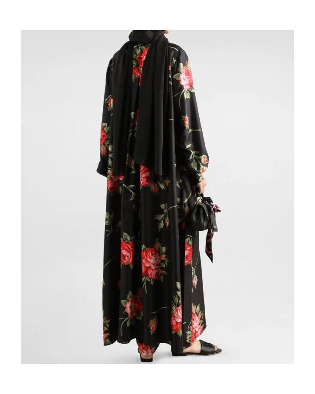 Dolce & Gabbana Red Satin Floral Drawstring Trousers