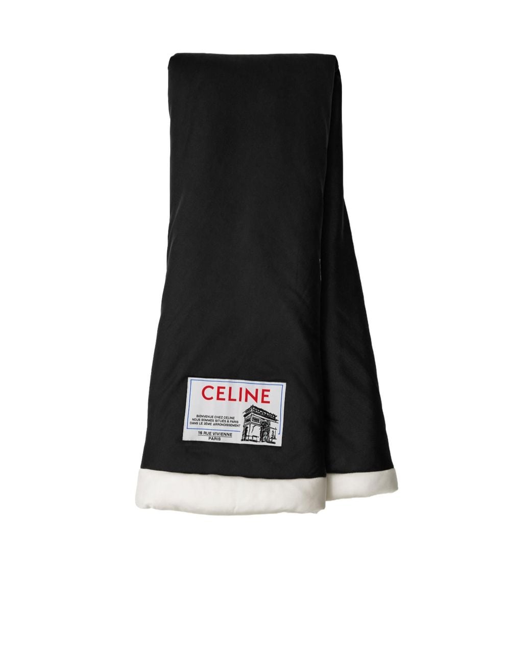 Céline Black Padded Tubular Silk Stole