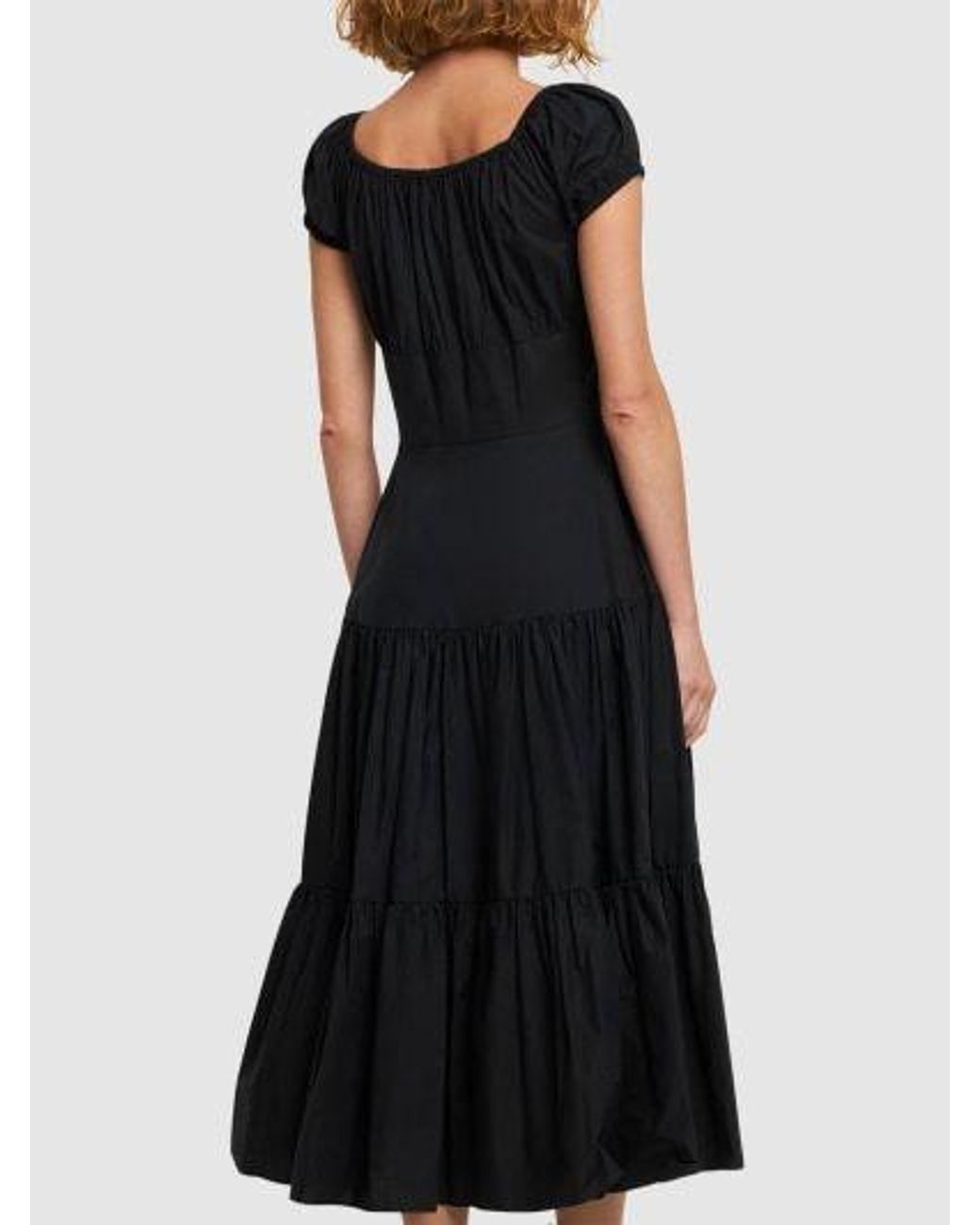 Michael Kors Black Pleated Medium-Length Dress