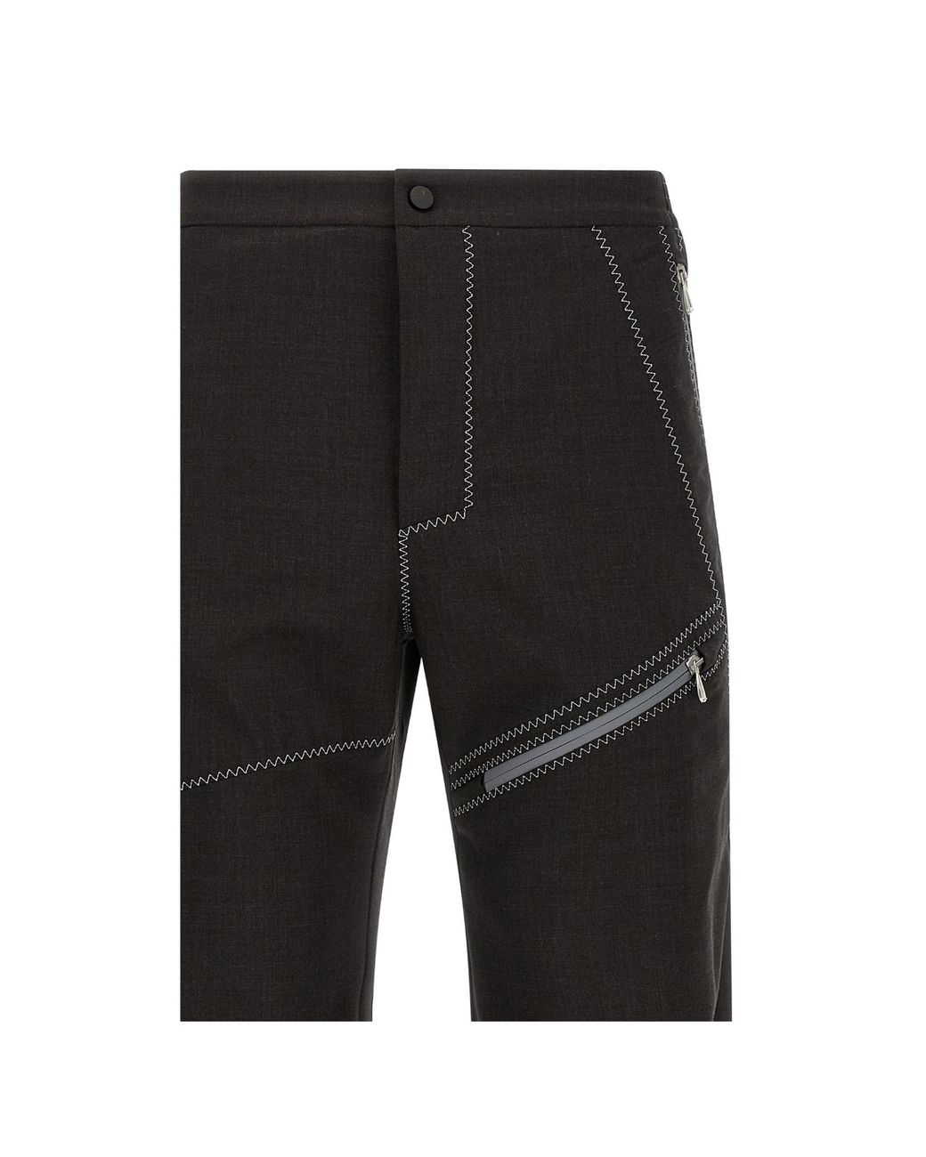 Kiko Kostadinov Black Fosco Zigzag Stitch Pants for men