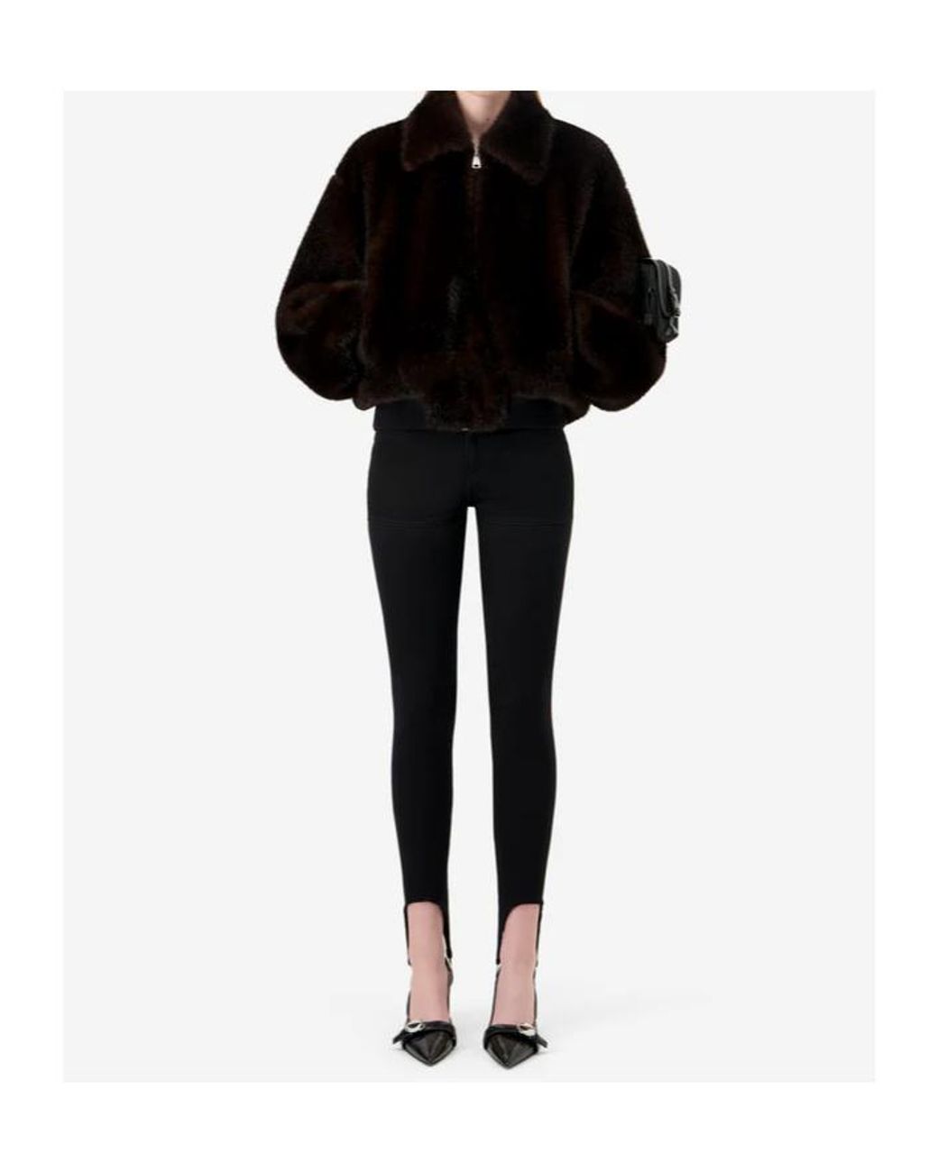 Coperni Black Faux Fur Bomber Jacket