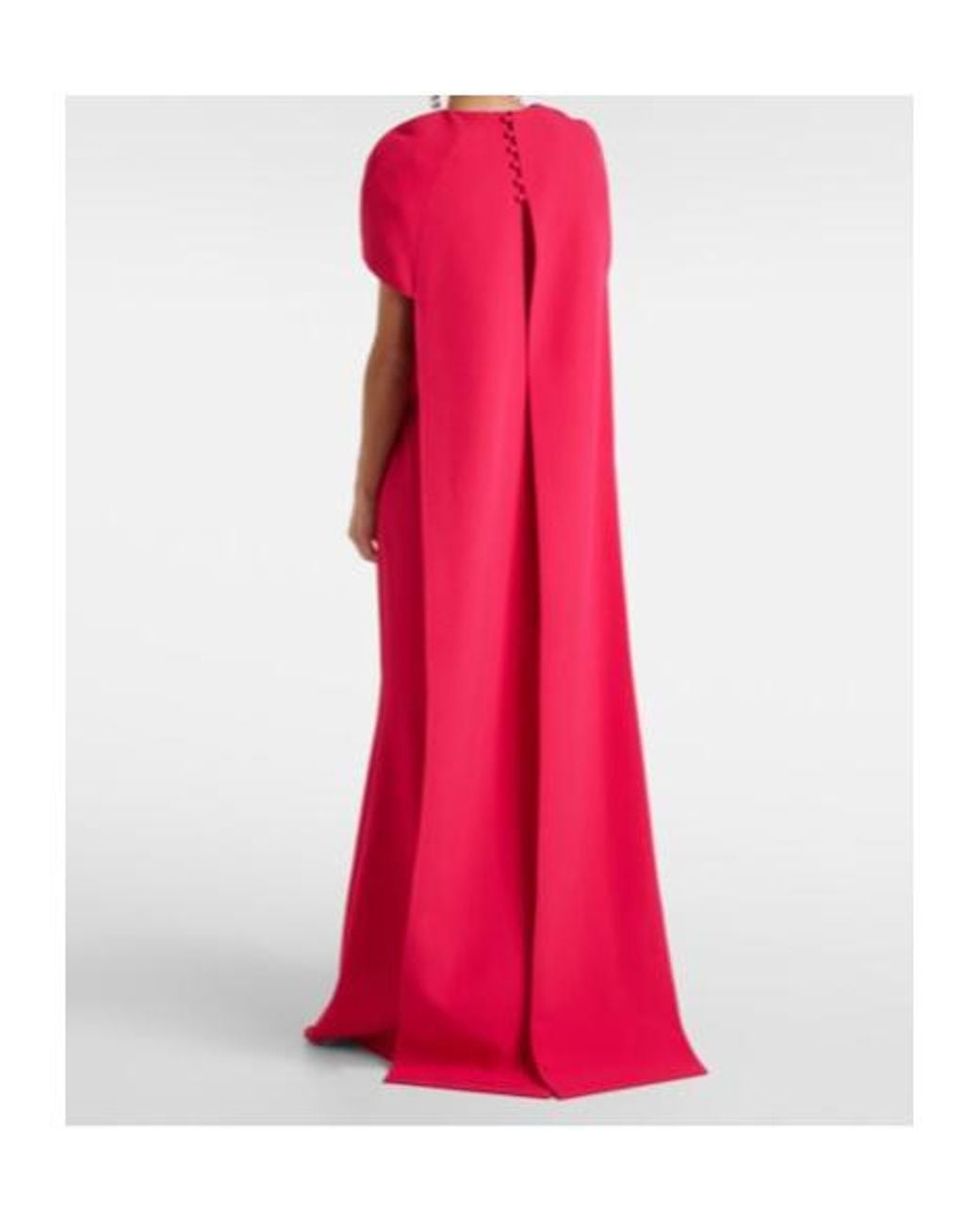 Safiyaa Pink Ginkgo Caped Gown