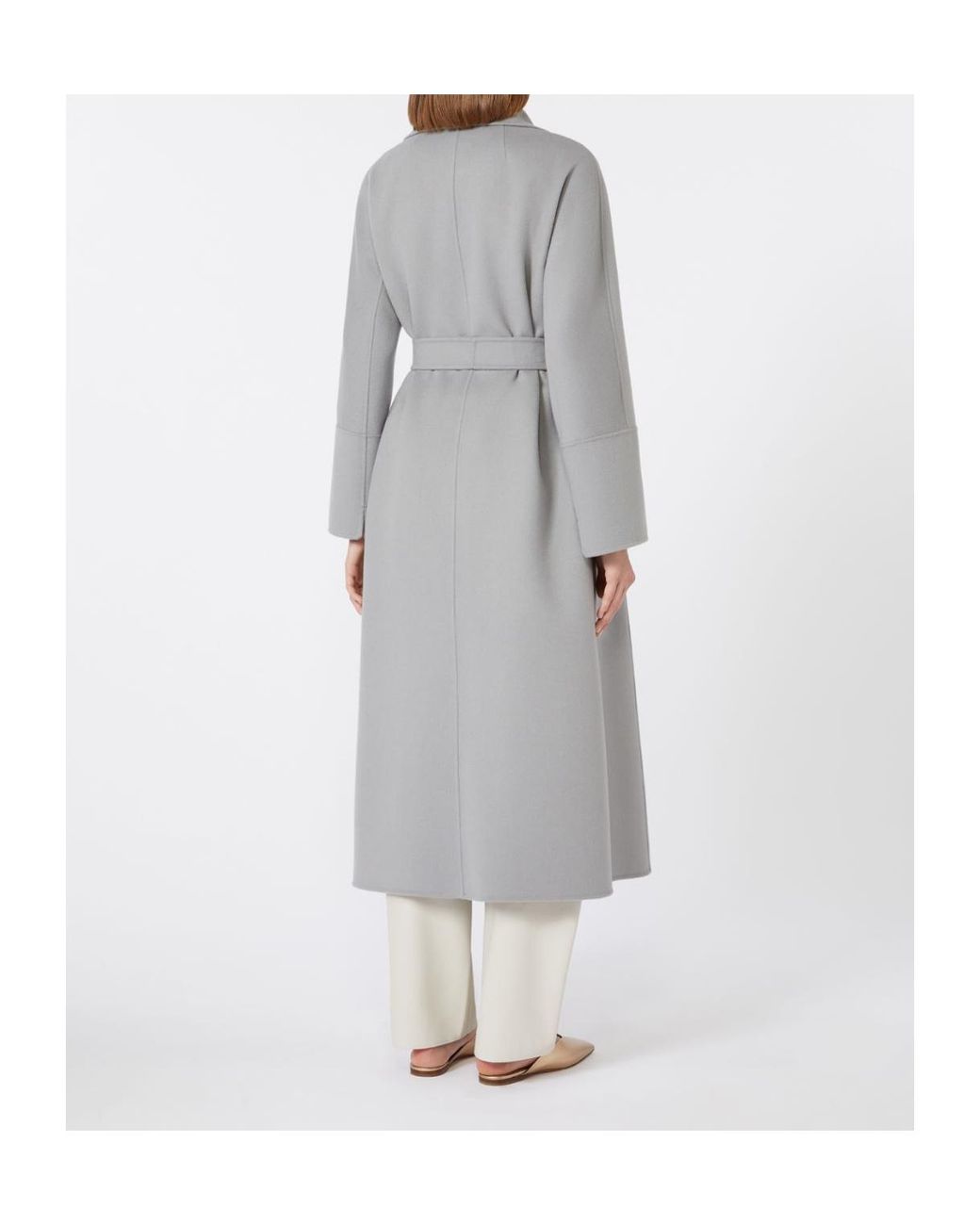 Max Mara Gray Wool Robe Coat