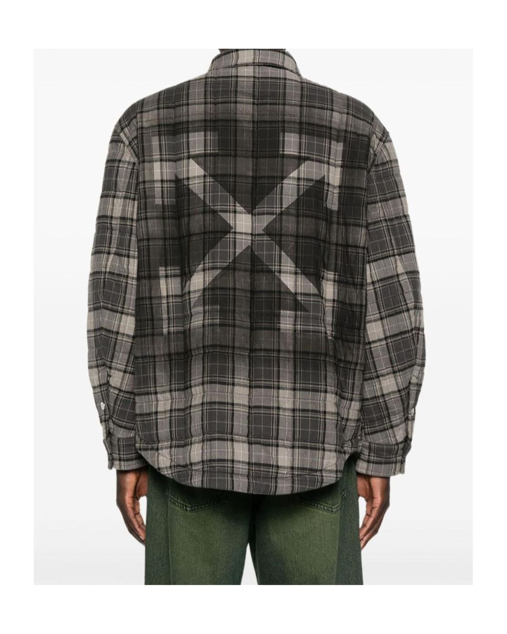 Off-White c/o Virgil Abloh Gray Checked Button-Up Shirt for men