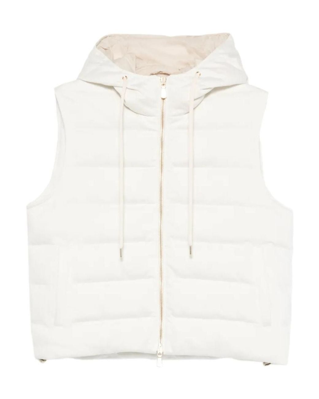 Eleventy White Quilted-Pattern Gilet