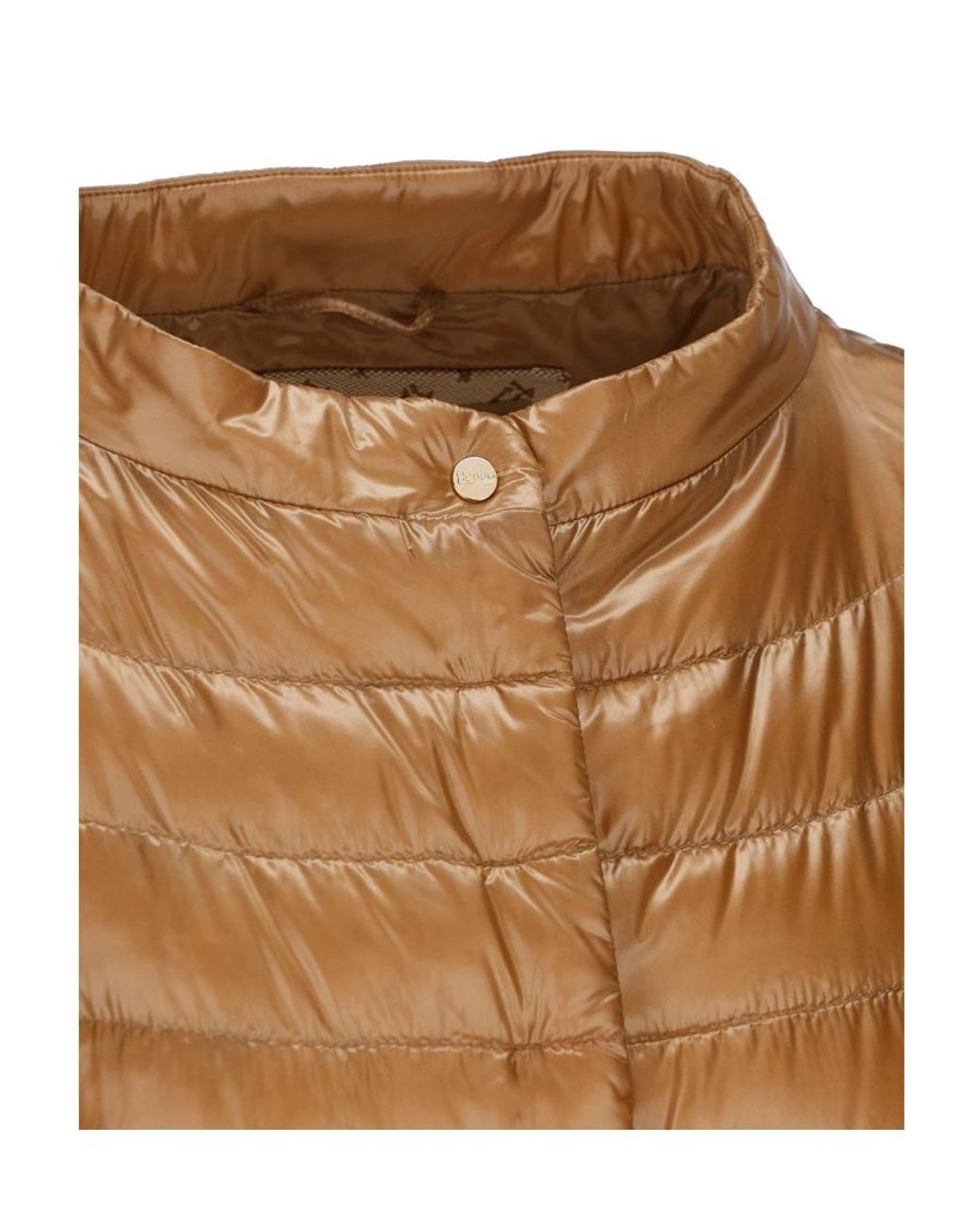 Herno Brown Mock Neck Puffer Jacket
