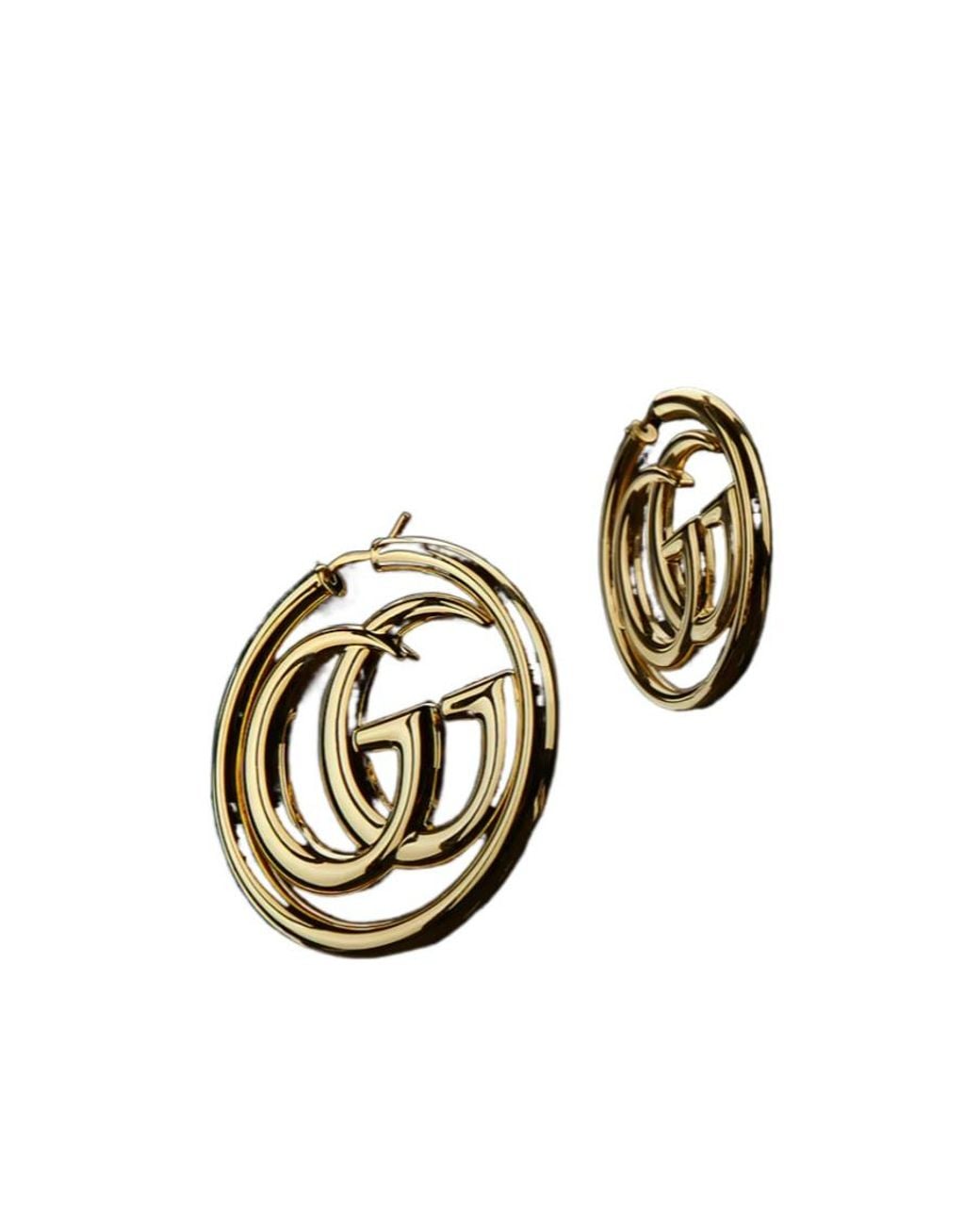 Gucci Metallic Gg Marmont Hoop Earrings