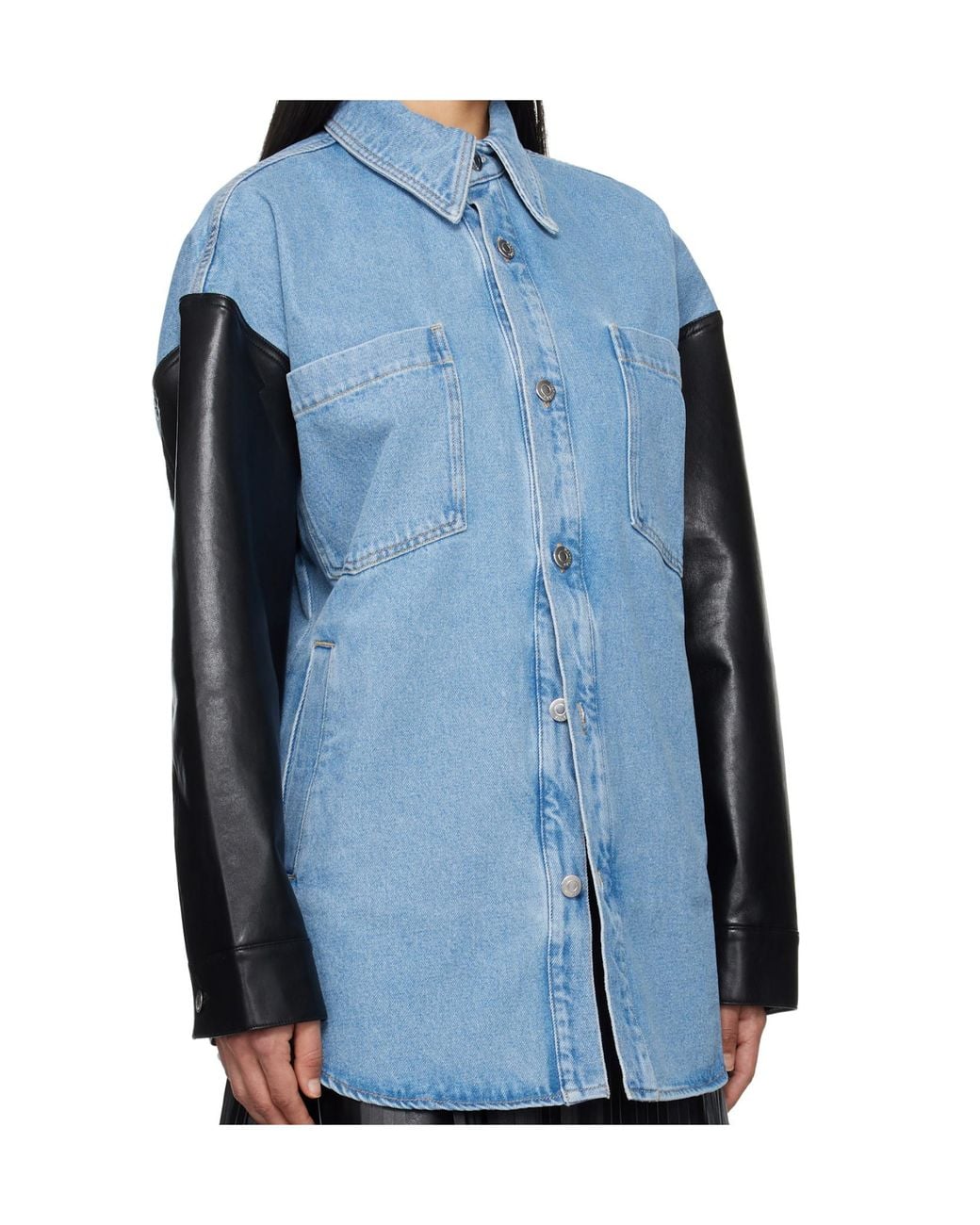 Nanushka Blue Zinnie Panelled Shirt
