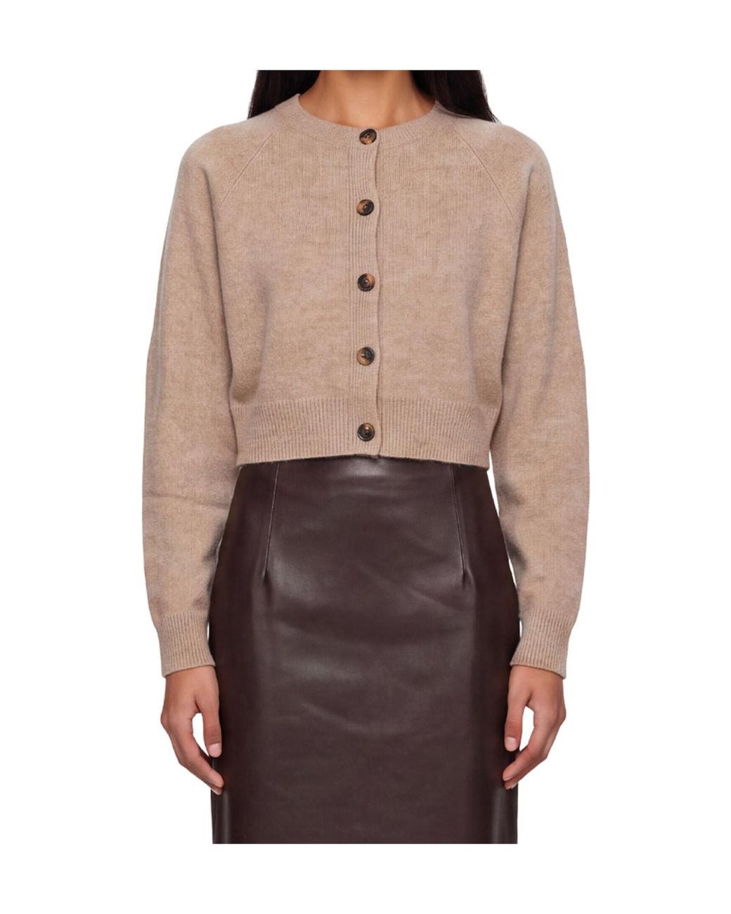 Loulou de Saison Natural Heike Button-Up Cropped Cardigan