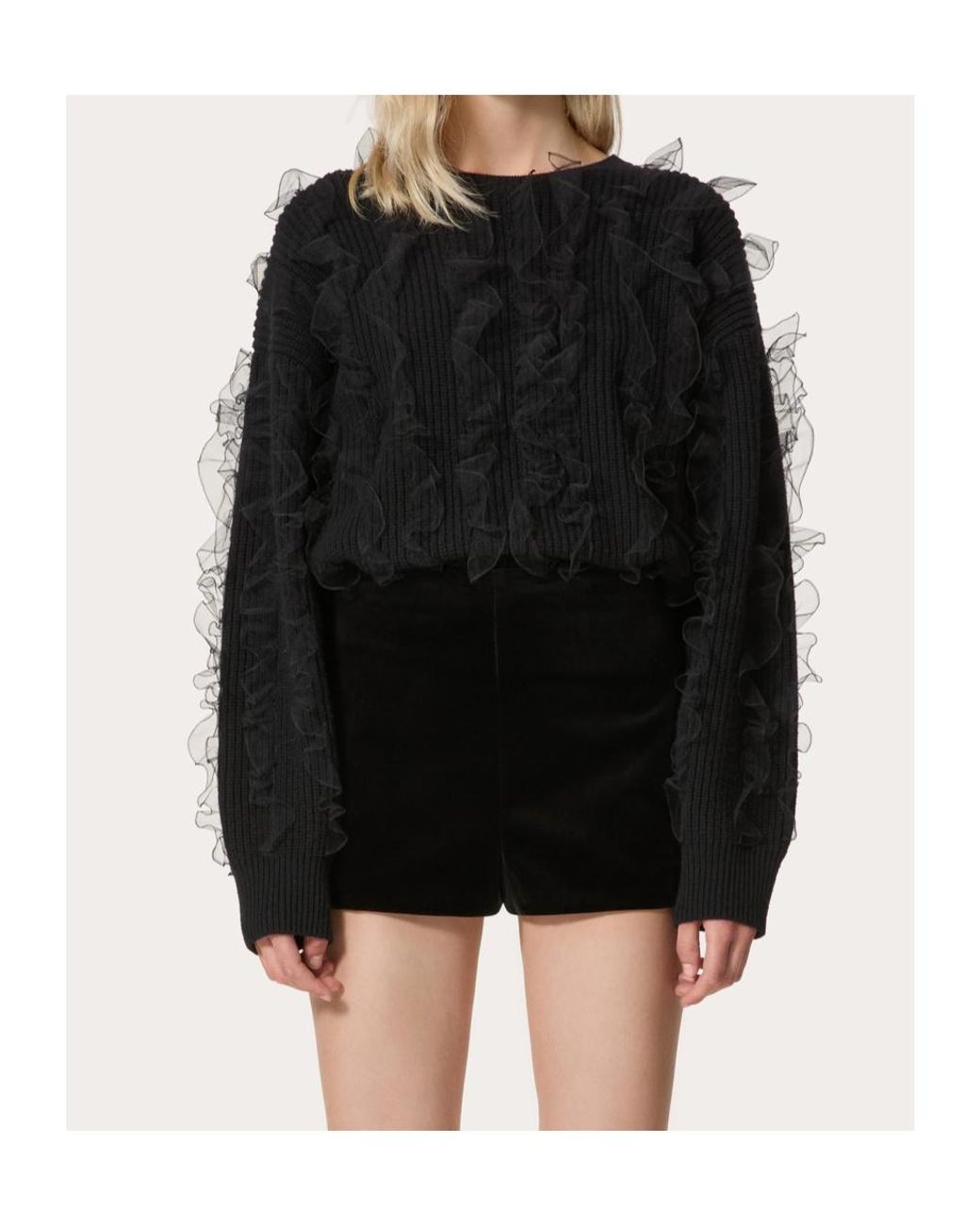 Valentino Black Embroidered Wool Jumper