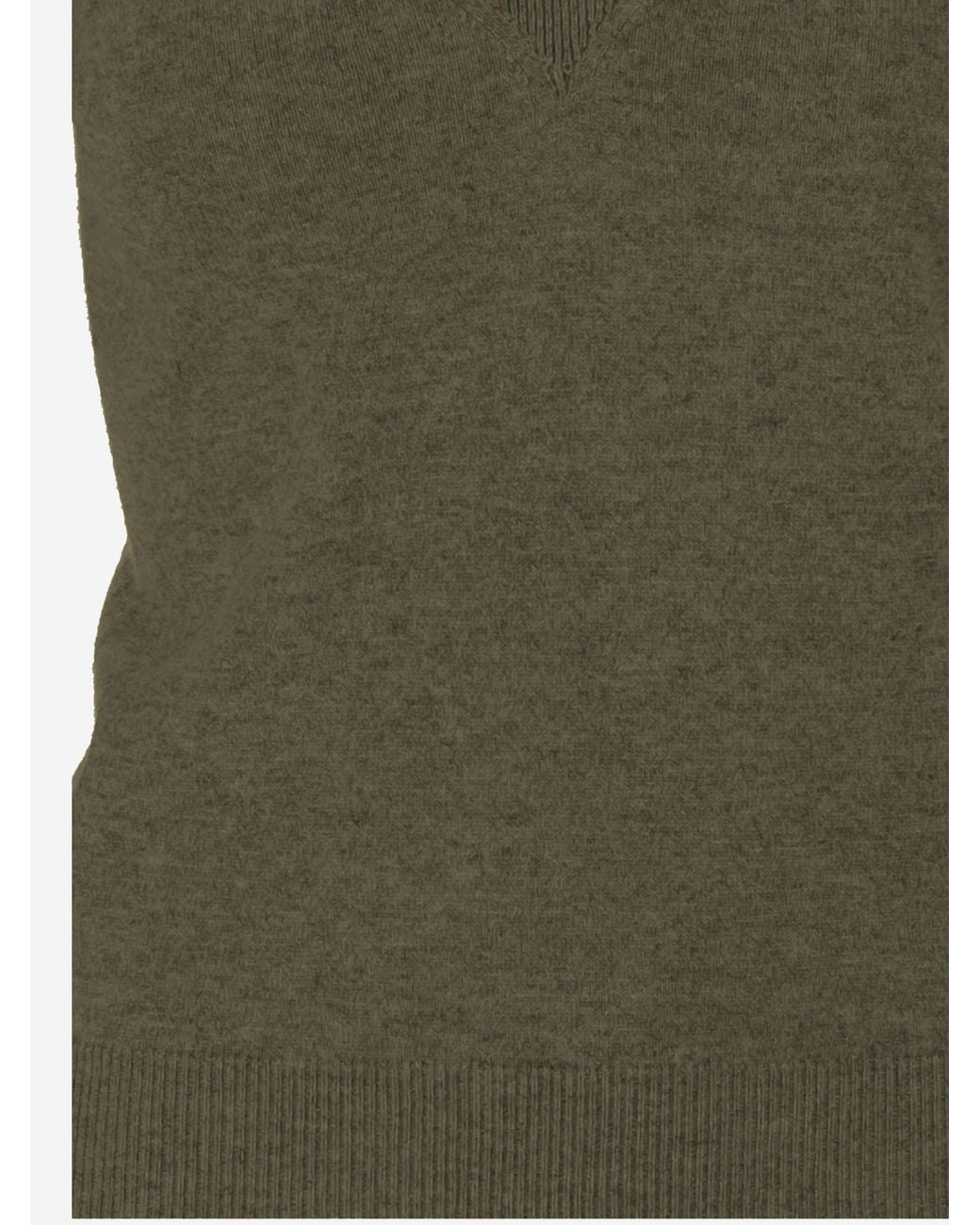 Saint Laurent Green V-Neck Long-Sleeved Jumper