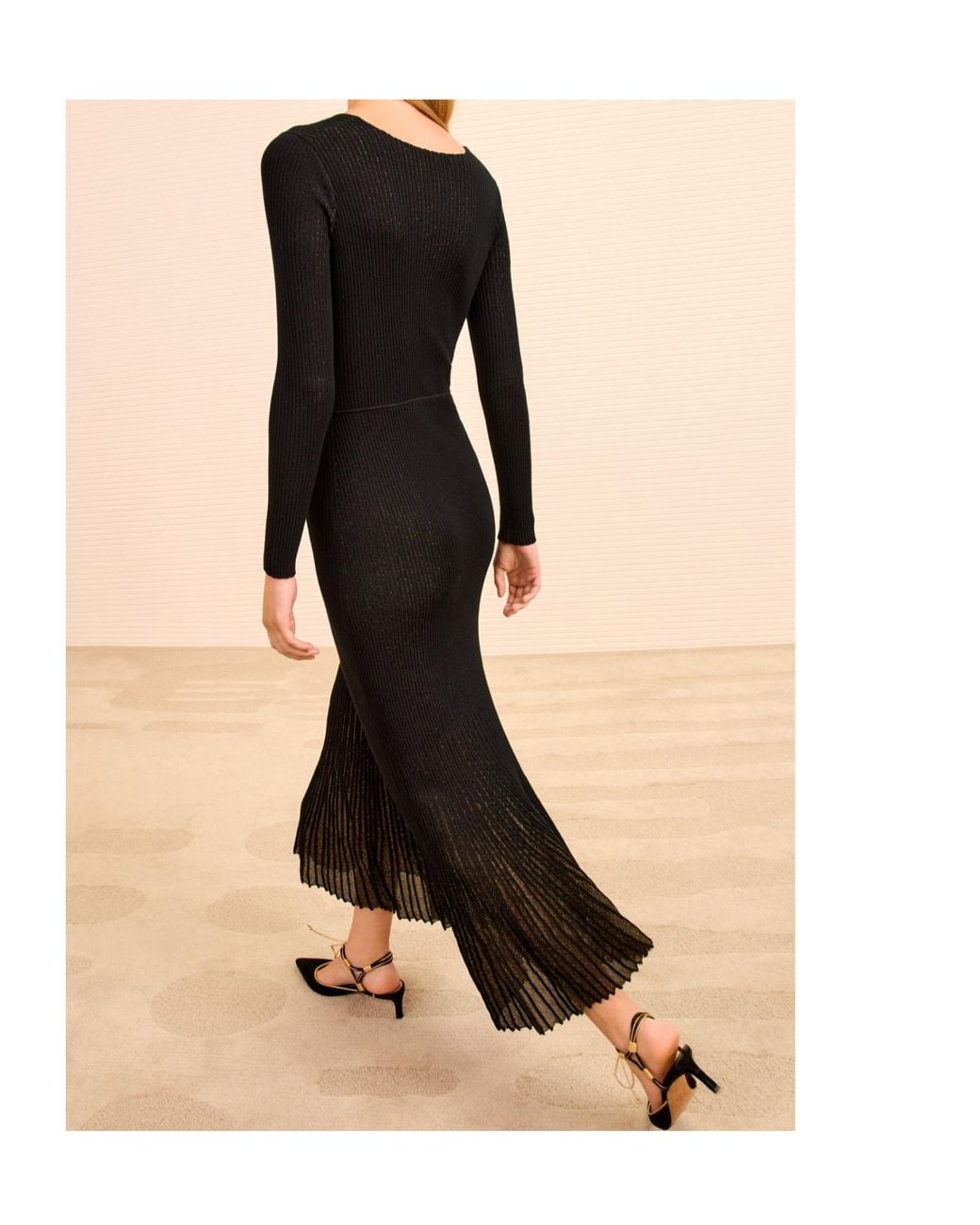 Ulla Johnson Black Zeda V Neck Midi Dress