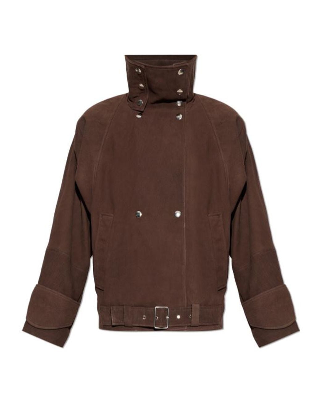 IRO Brown Long-Sleeved Leather Jacket