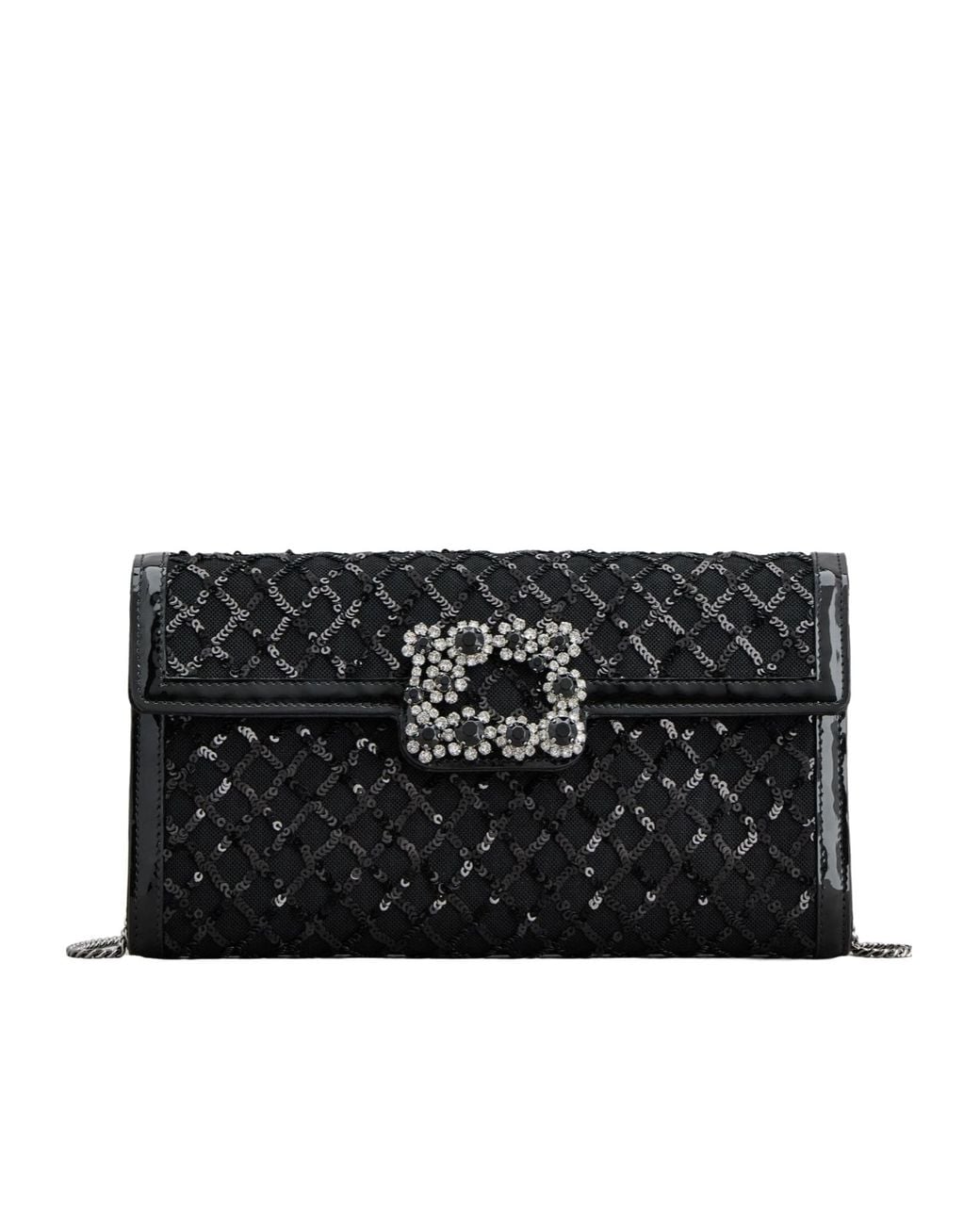 Roger Vivier Black Embellished Chain Shoulder Bag