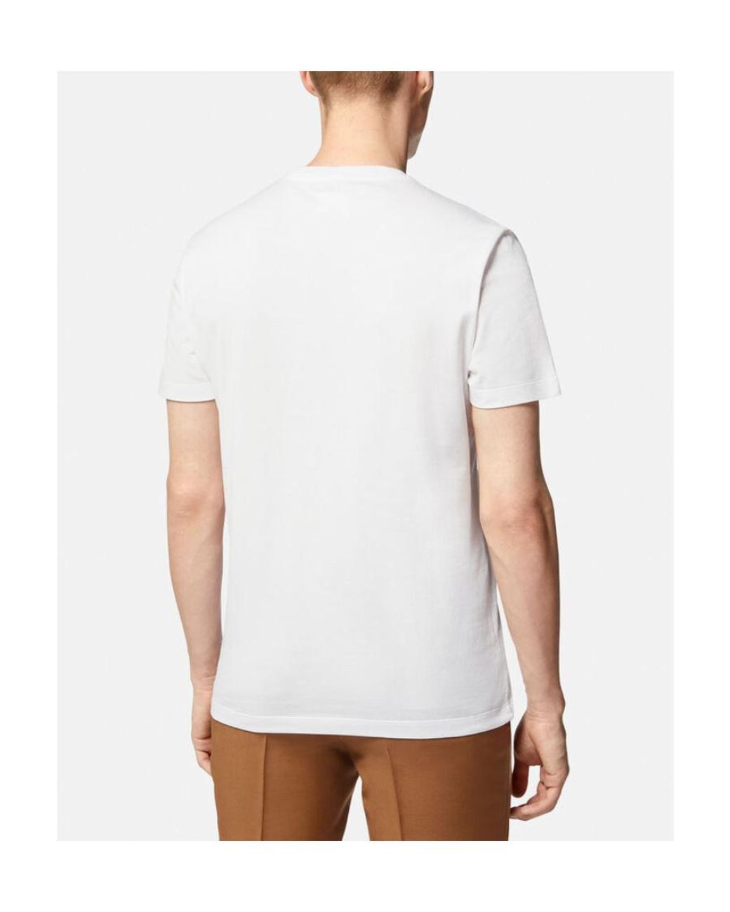 Versace White Logo-Print T-Shirt for men