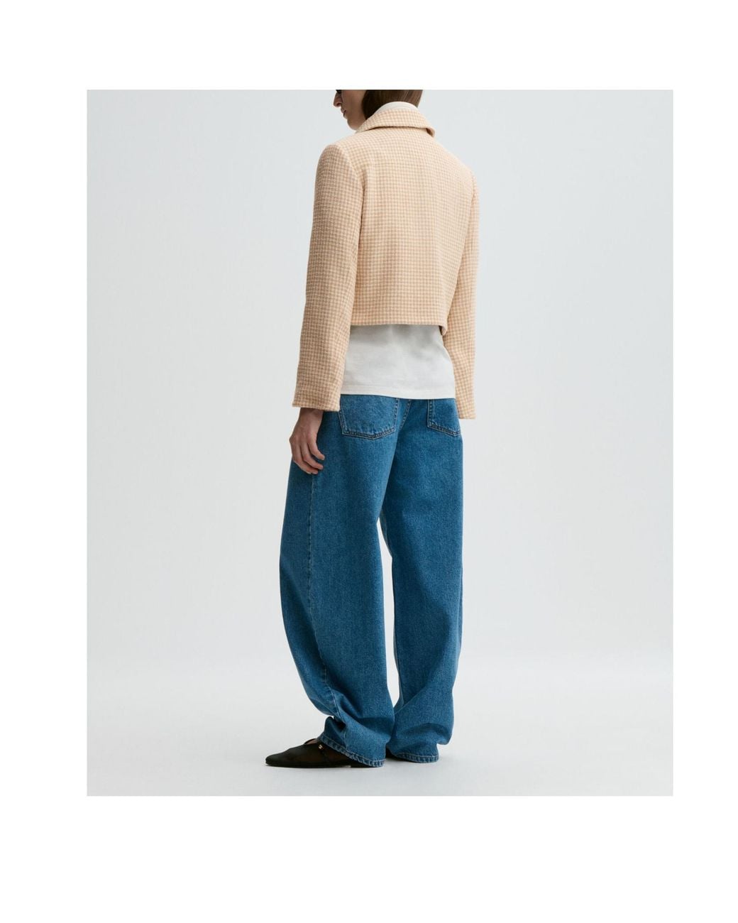 By Malene Birger Natural Annie Checked Cropped Blazer