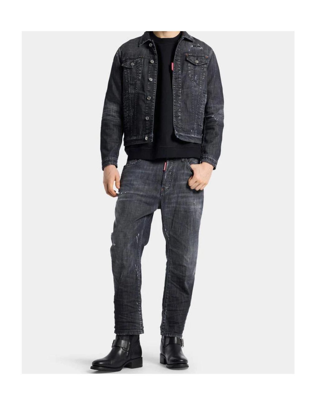 DSquared² Gray Brd Relaxed Jeans for men