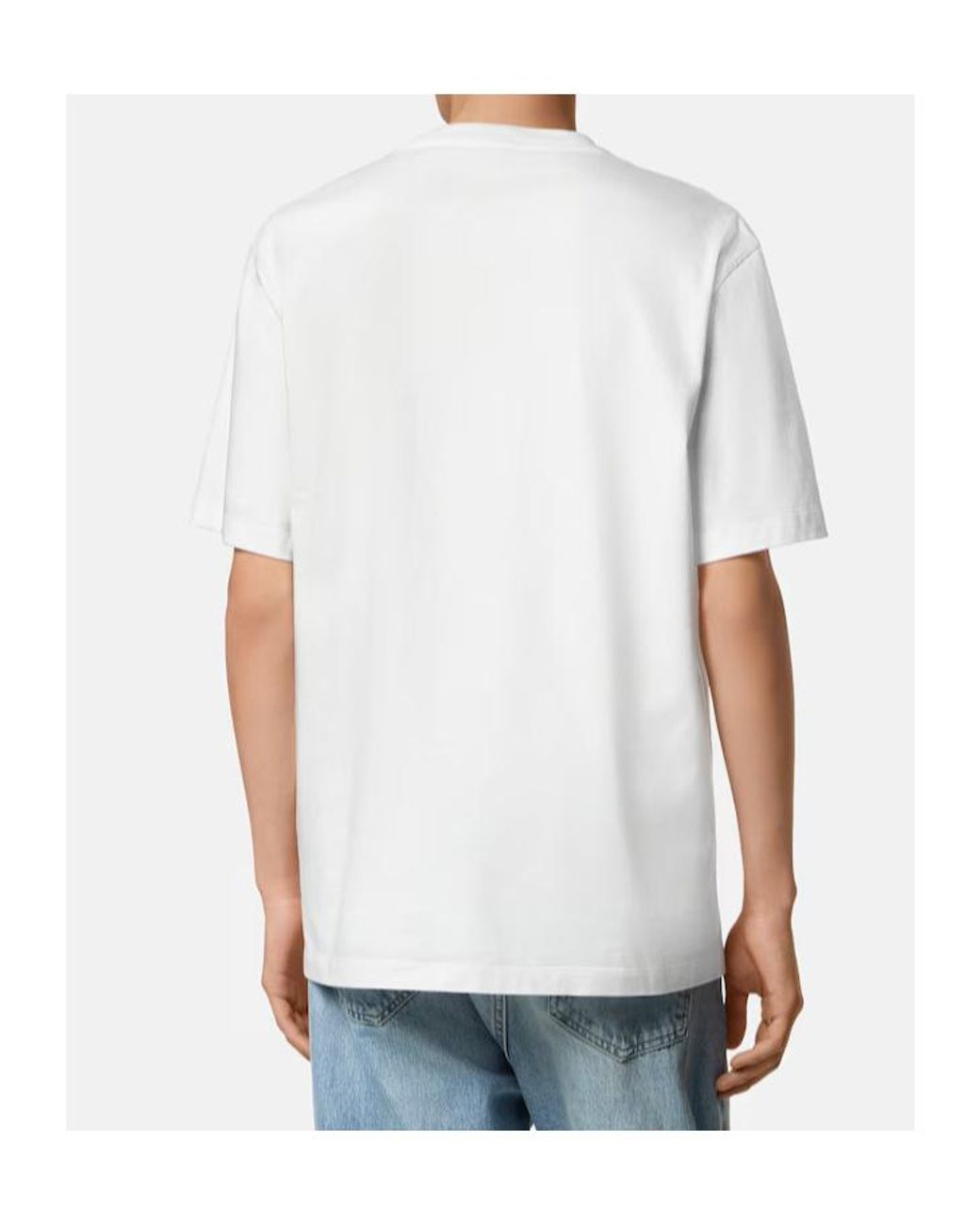 Versace White Medusa-Head Printed Crewneck T-Shirt for men