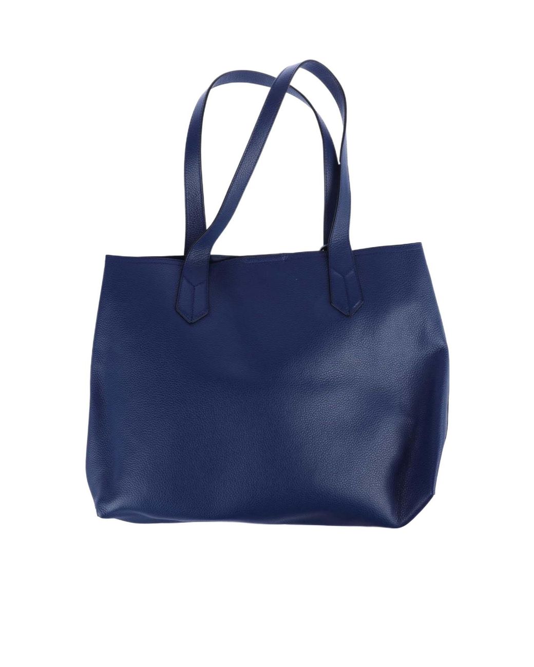 Emporio Armani Blue Leather Shopper Bag