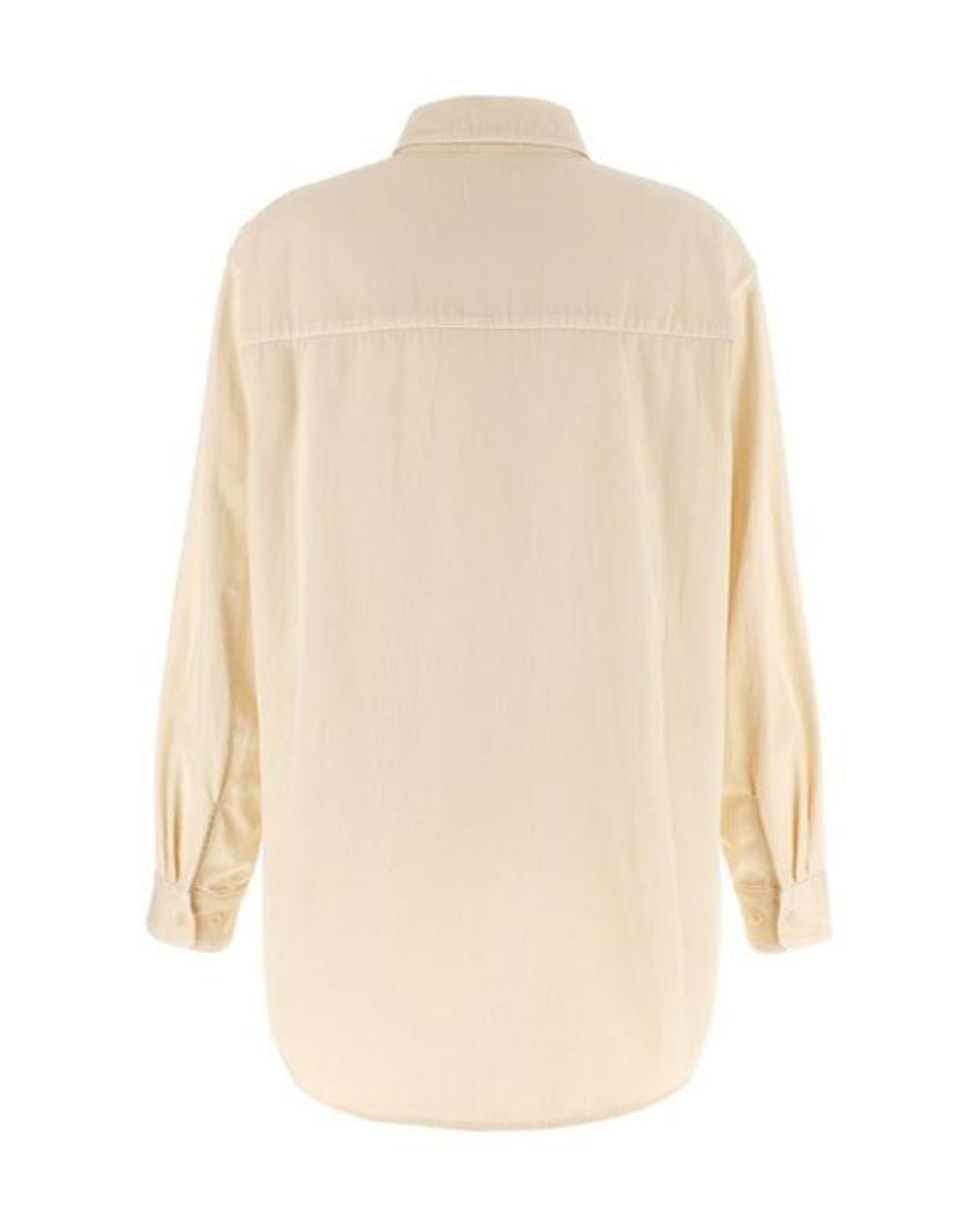 Lemaire White Long Sleeved Curved Hem Shirt