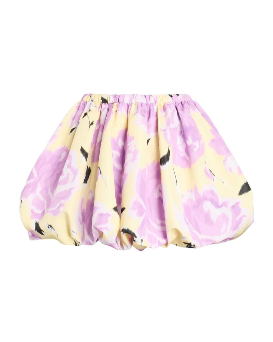 Patou Pink Elasticated-Waist Floral-Print Mini Skirt