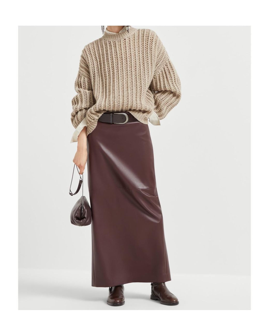 Brunello Cucinelli Brown Chunky-Knit Cashmere Sweater
