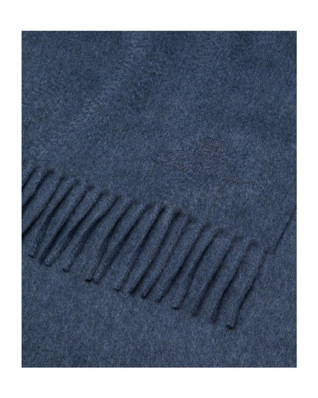 Loro Piana Blue Grande Unita Scarf for men